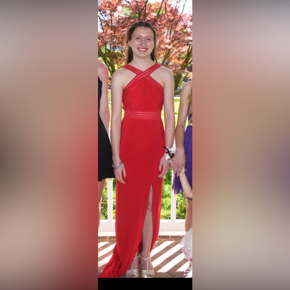 Elegant Red Halter Dress